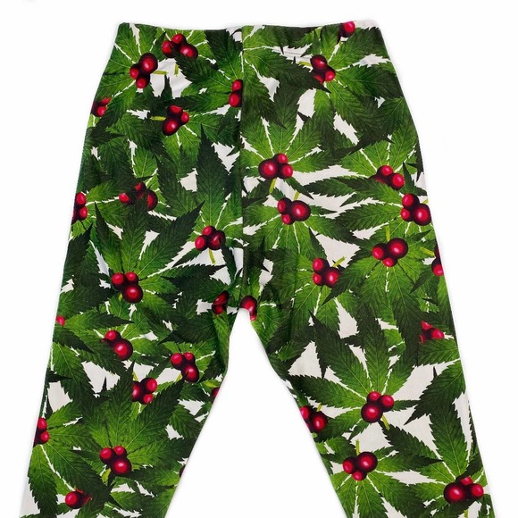 Poprageous Cannabis Christmas Leggings Size XS - Picture 6 of 7